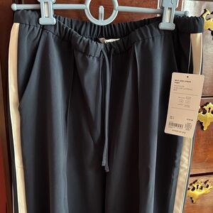 Navy Side Stripe Pants